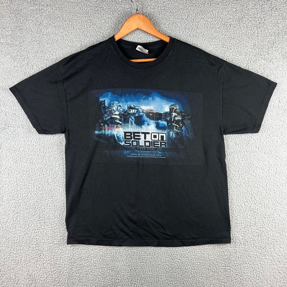 2005‎ Bet On Soldier T Shirt Promo Adult XL Hanes Heavyweight Tag Mens Black